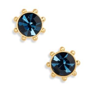 $58 Kate Spade Flying Colors Bezel Studs Montana Blue